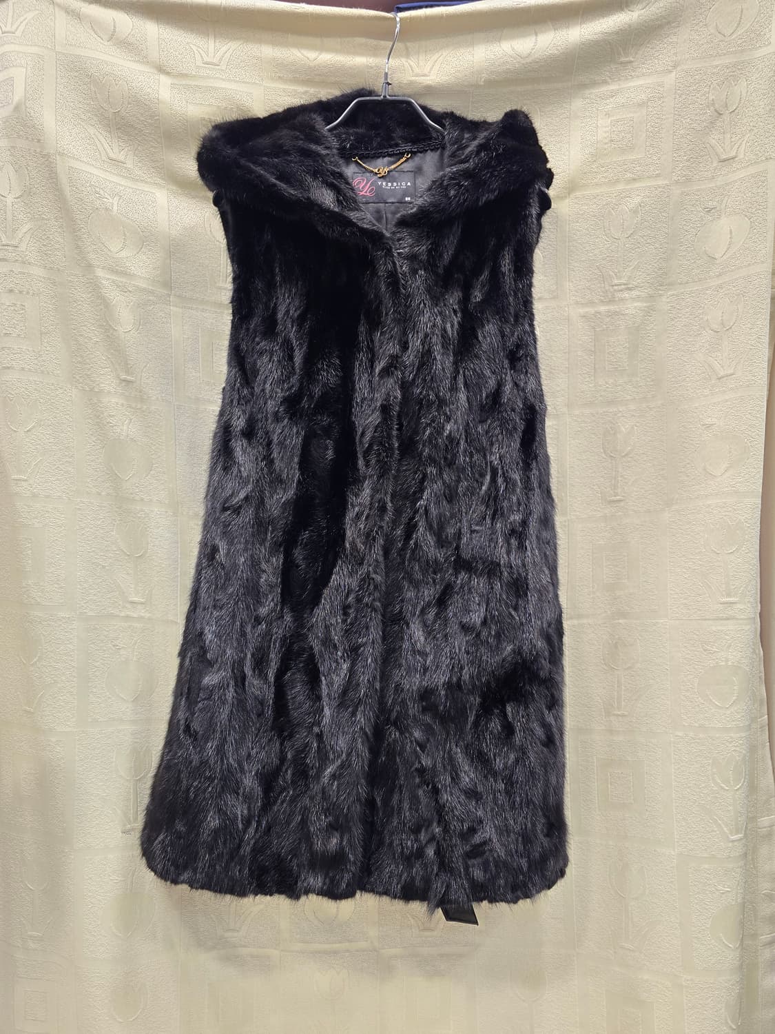 예시카 Yessica 밍크 후드 조끼 롱베스트 66 상품이미지1