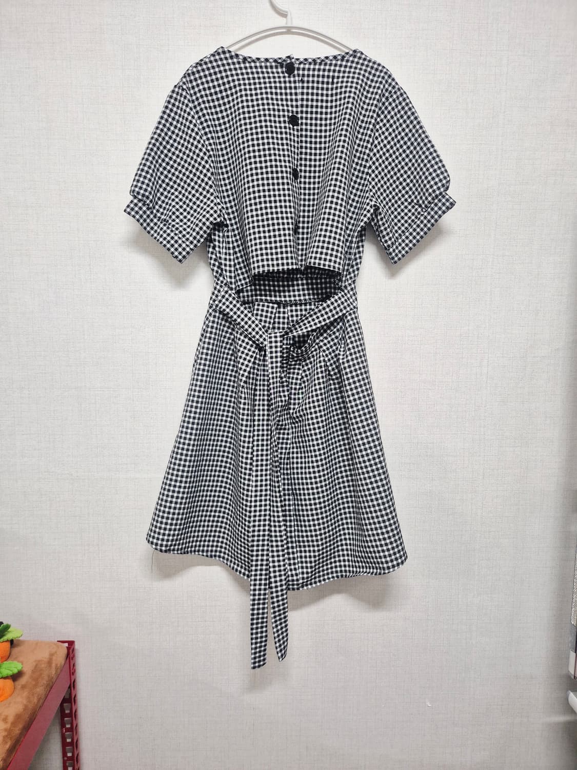 체크 뒤트임 원피스 상품이미지2