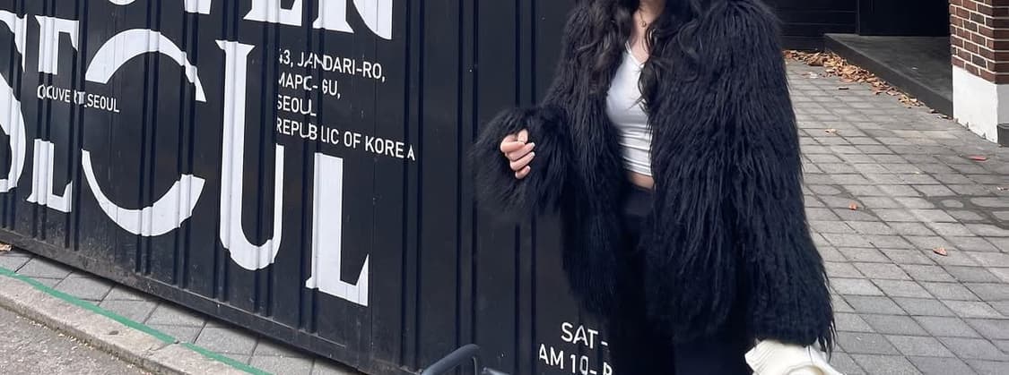 블랙 퍼자켓 상품이미지1