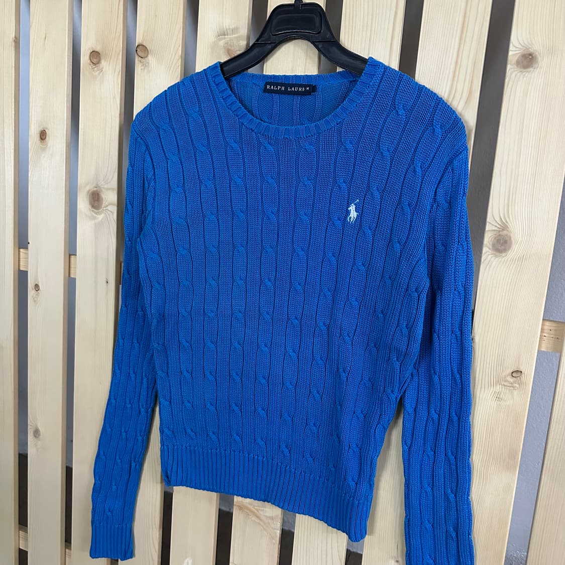 (S) 폴로 블루 케이블 니트 스웨터 상품이미지2
