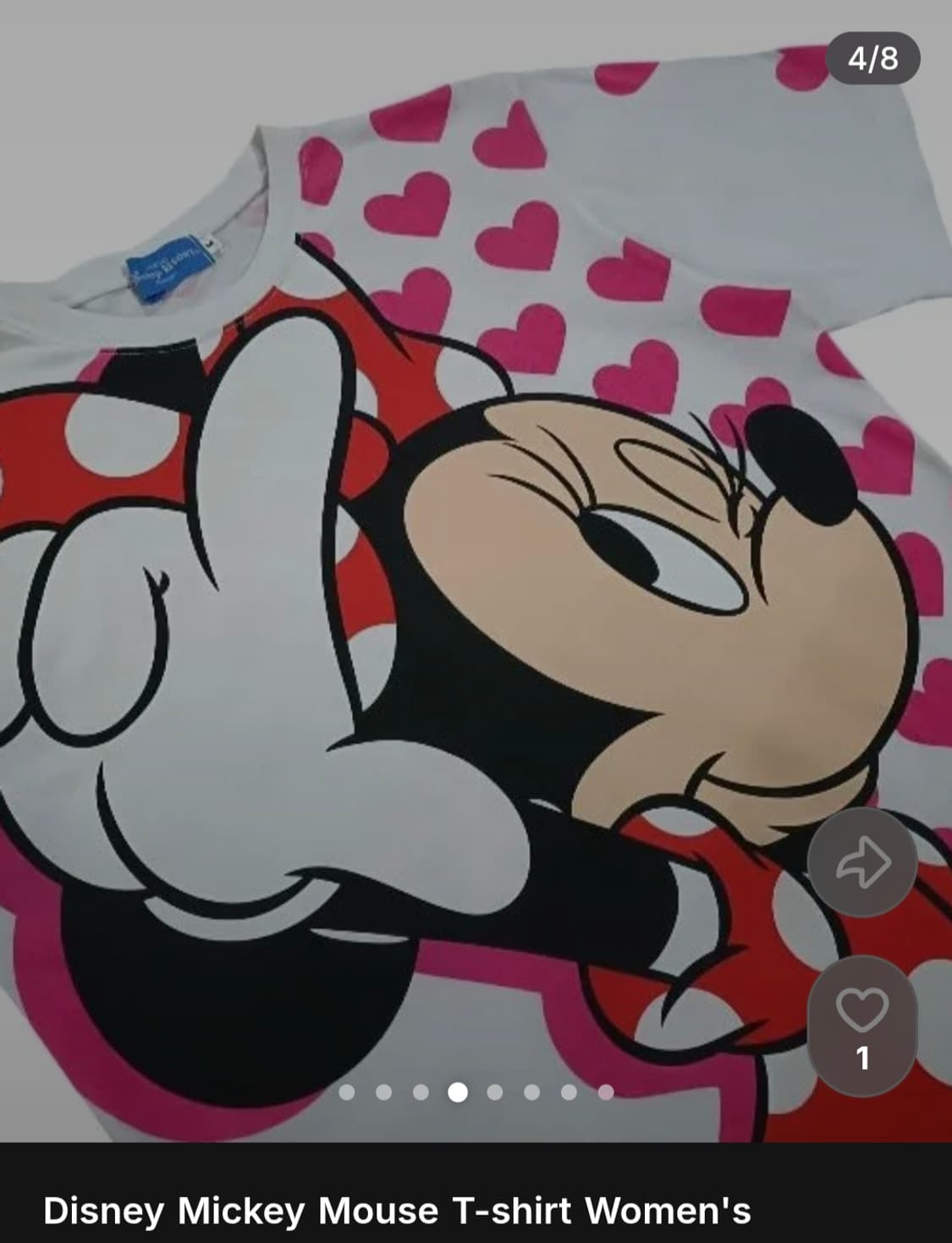 Disney Mickey Mouse T-shirt Women's 사이즈M 상품이미지3