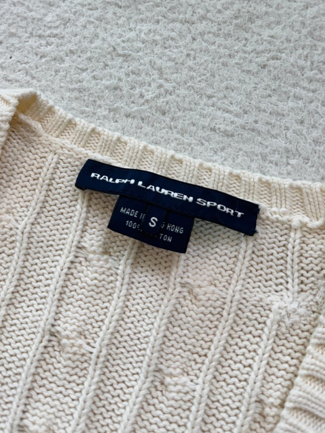 폴로 크림 케이블 니트 상품이미지4