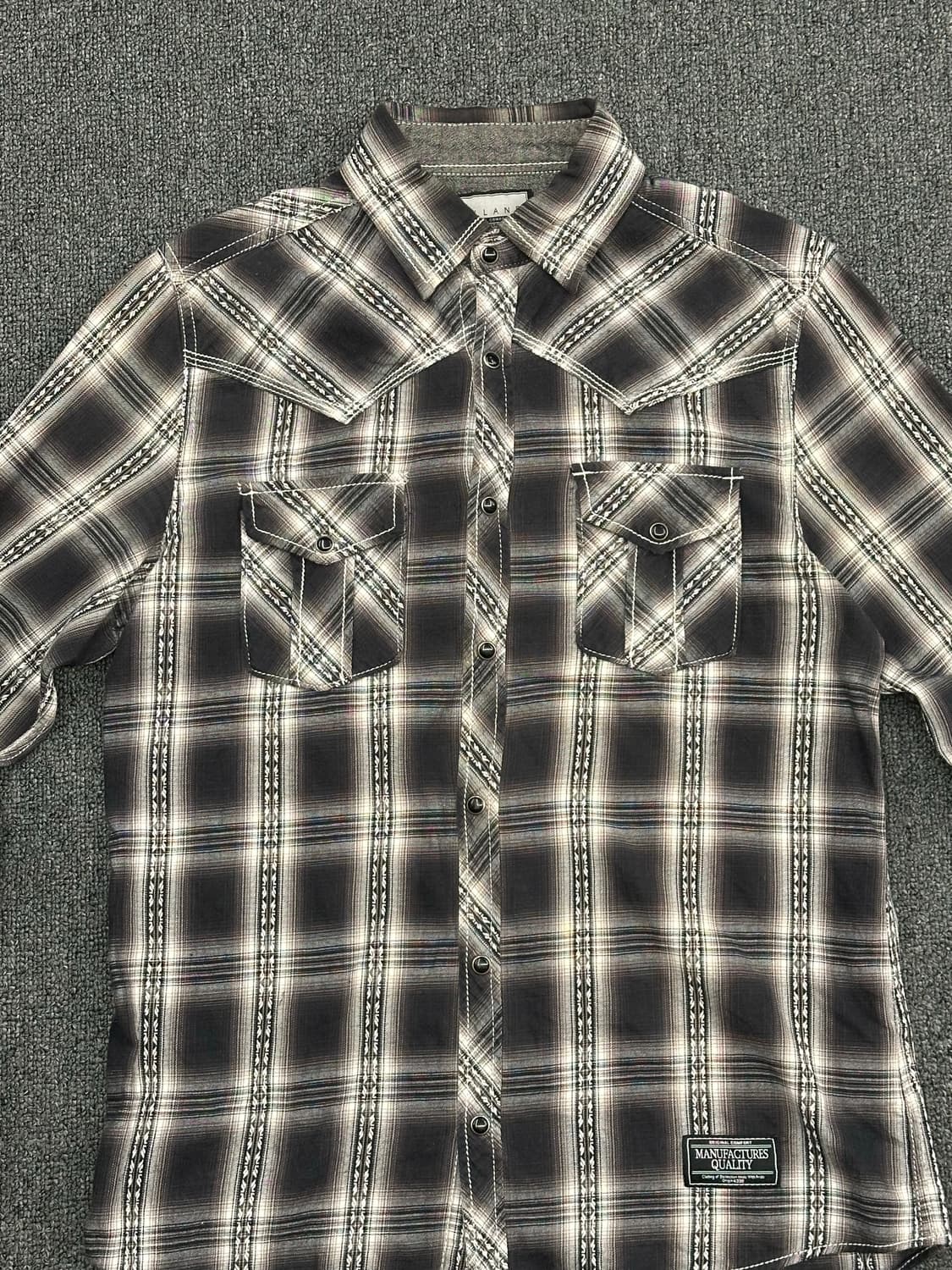 M)VILLAND 빈티지 웨스턴 체크패턴 긴팔셔츠 상품이미지5