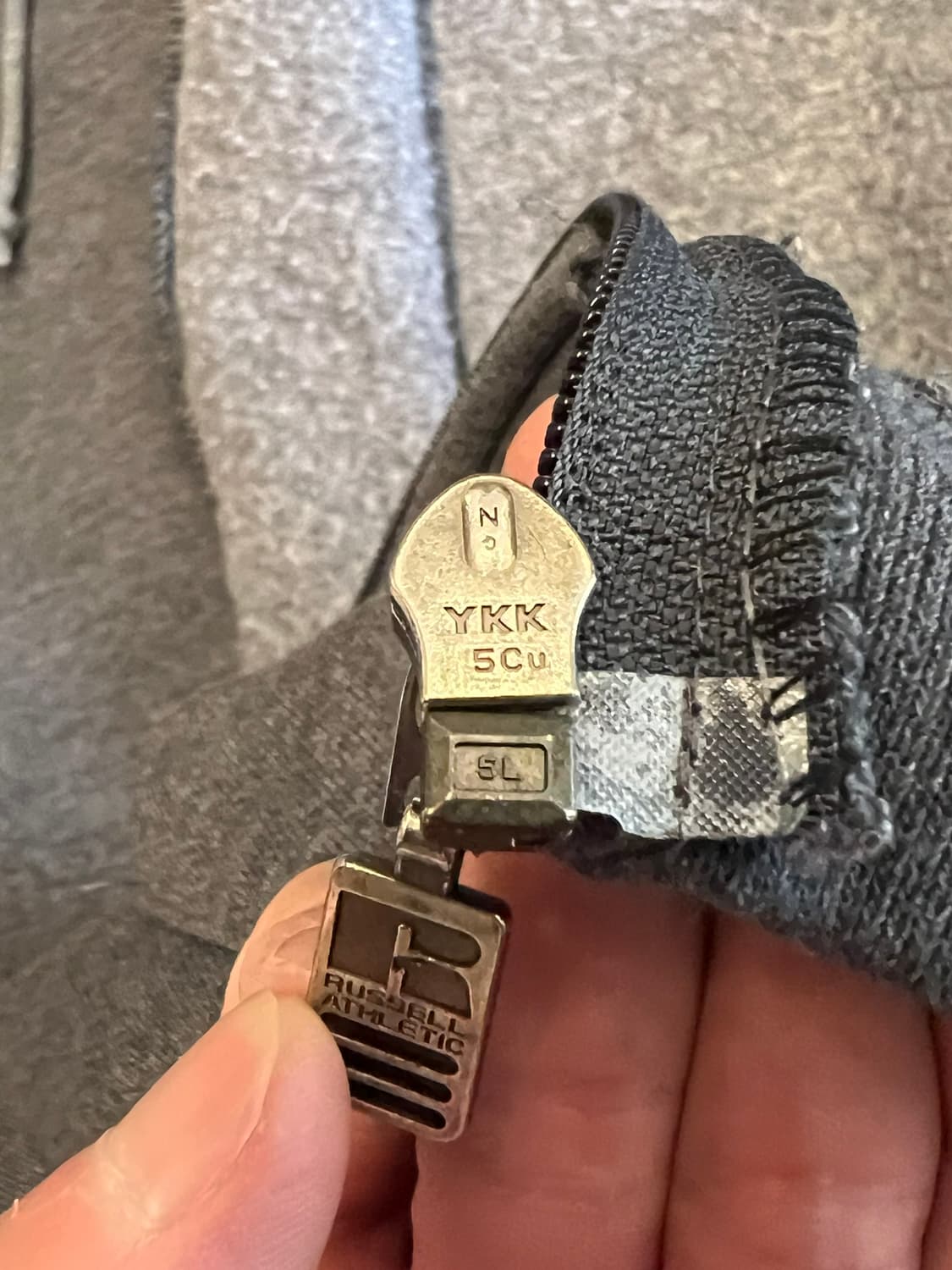 90's [M] 러셀 애슬레틱 빈티지 풀집 후드집업 블랭크 스웻 상품이미지8