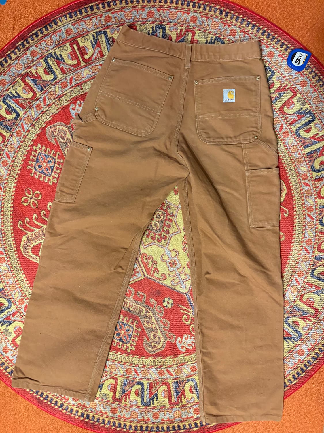 칼하트 더블니 브라운 워크 팬츠 made in usa 상품이미지2