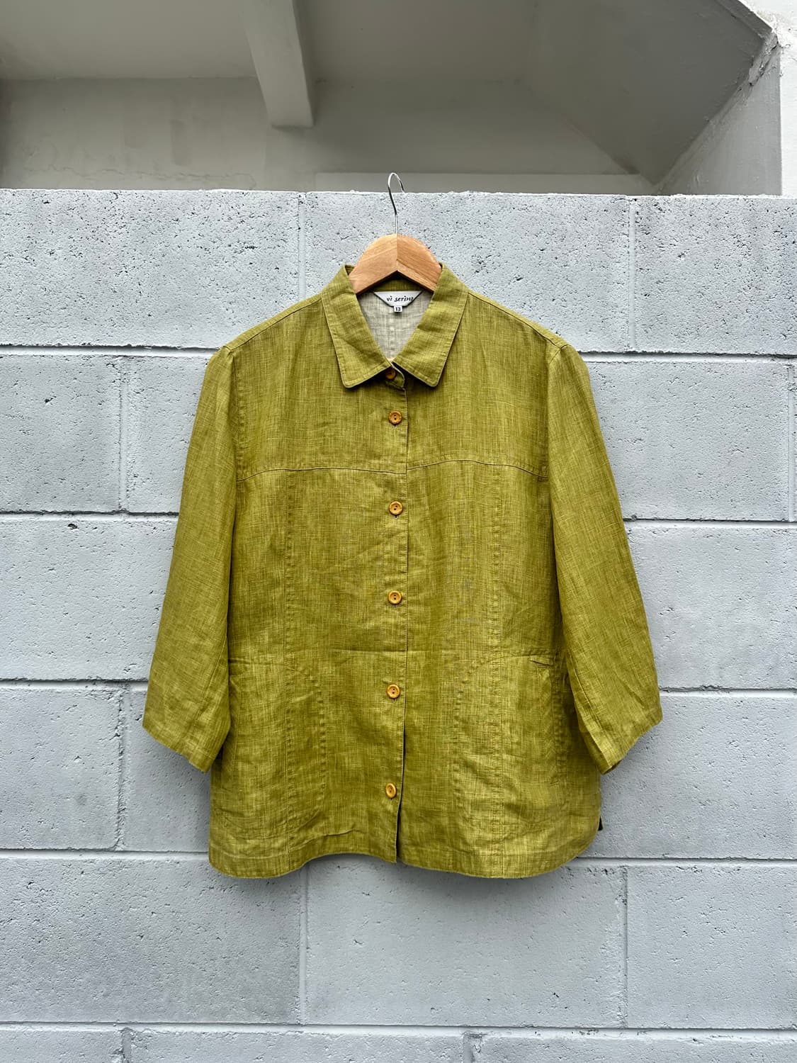 올리브 린넨 셔츠 자켓 상품이미지2