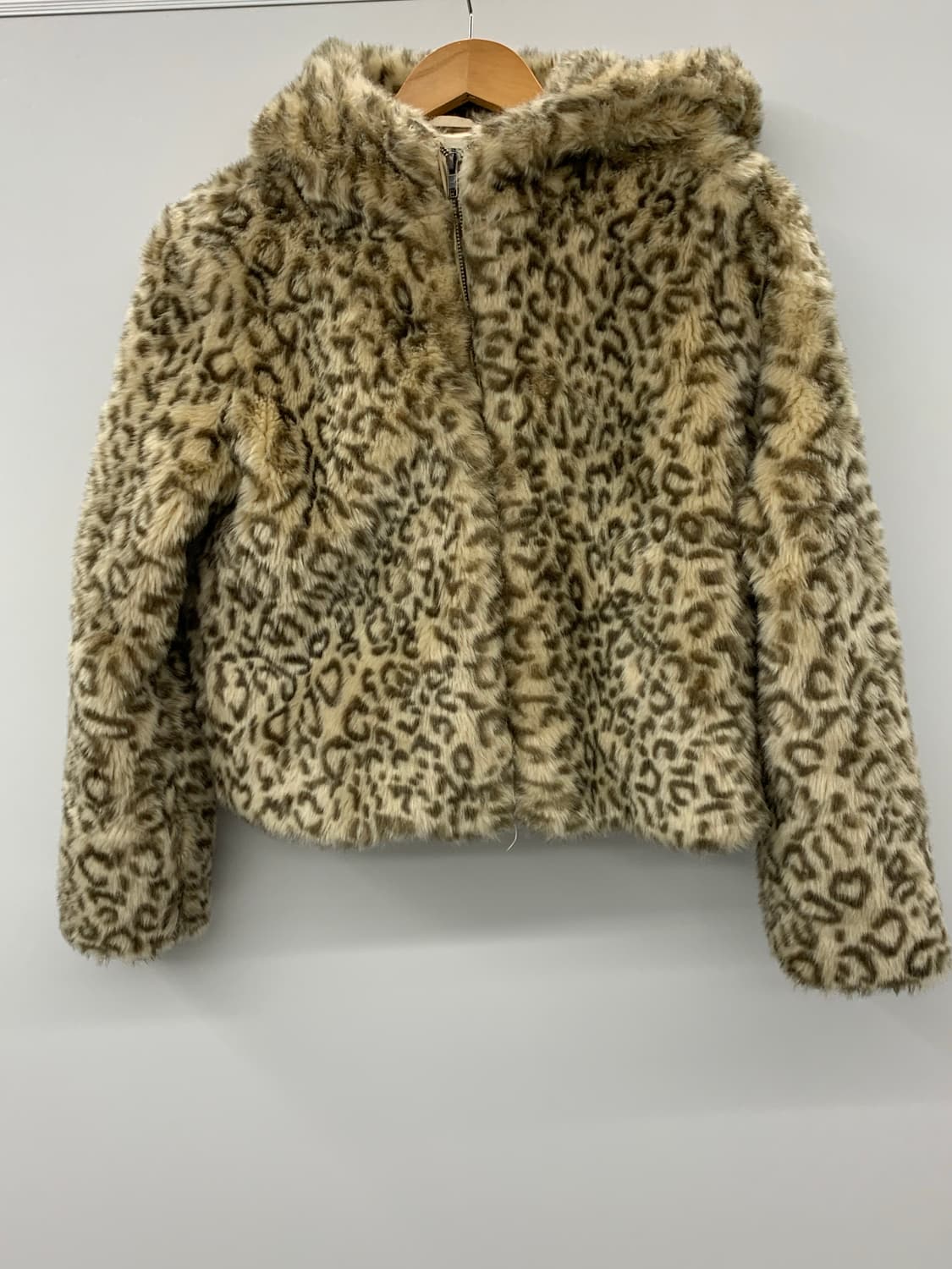 레오파드 퍼 후드집업 상품이미지5