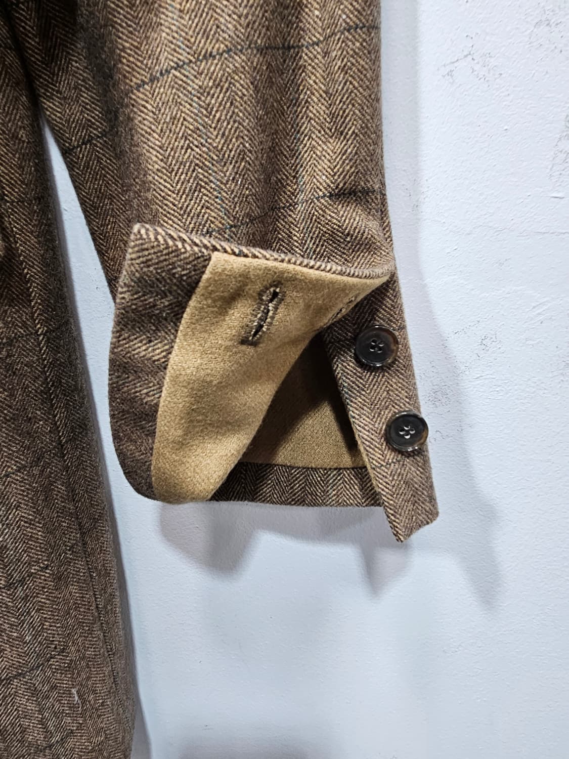 알토(alto) 베이지/브라운 체크 더블 울코트 90 상품이미지6