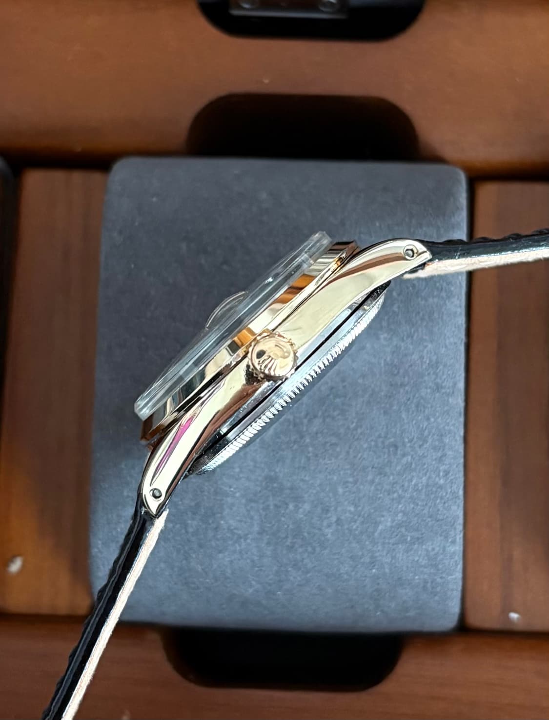 롤렉스 오이스터 퍼페츄얼 데이트 캡골드 1550 오토매틱 빈티지 시계 상품이미지3