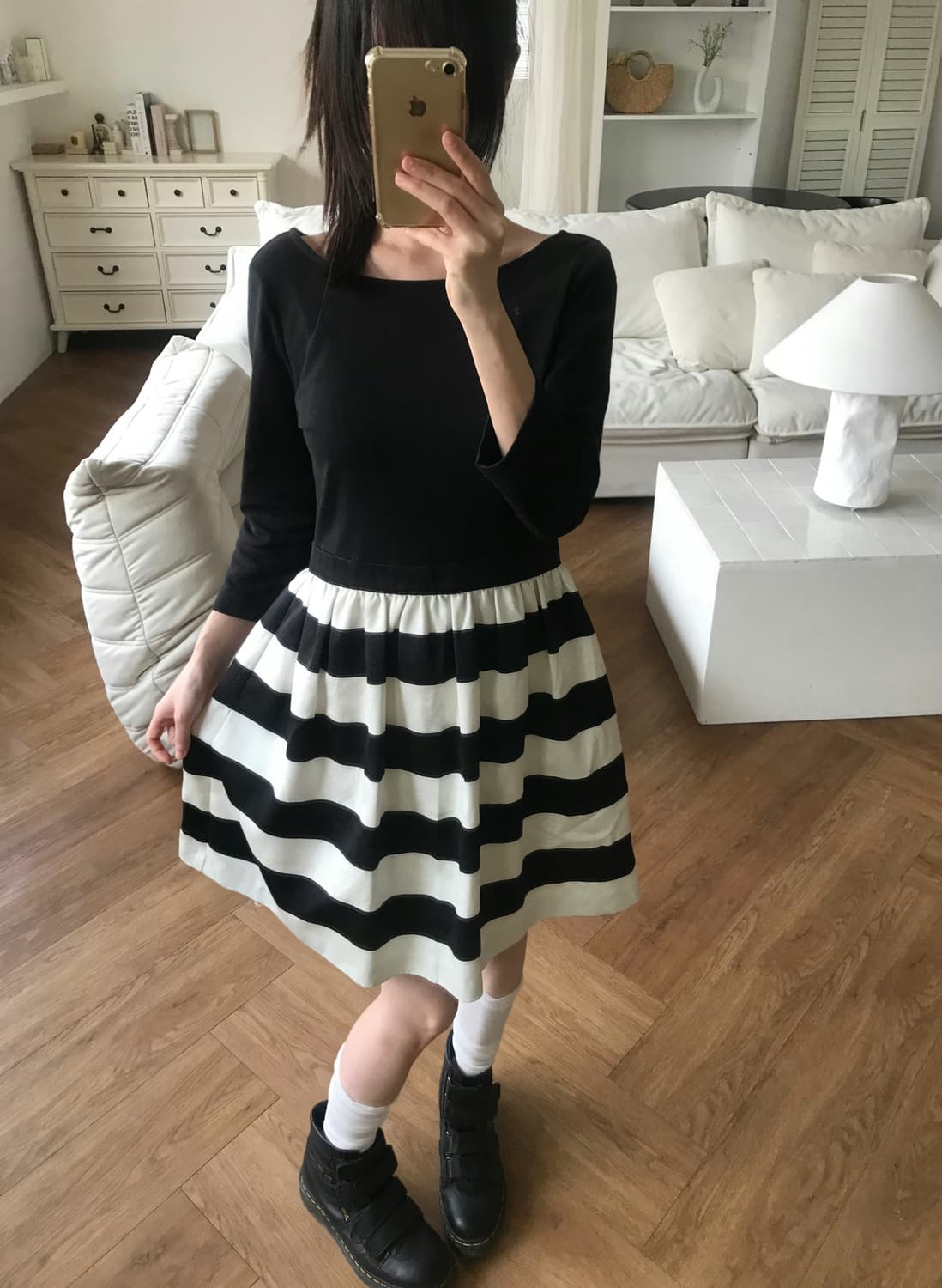 vintage stripe pattern one-piece 상품이미지1