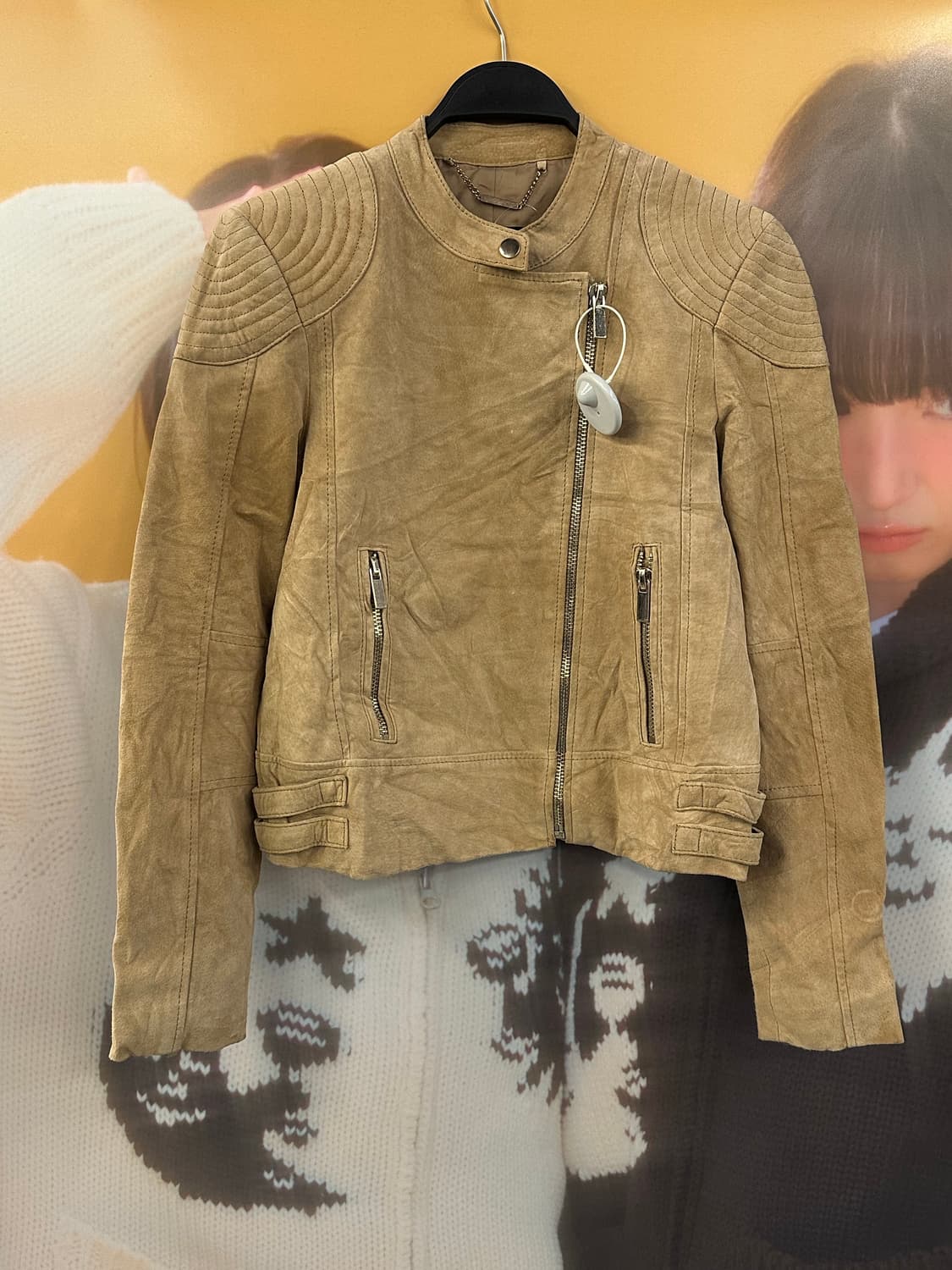 VINTAGE 베이지 라이더자켓 상품이미지1