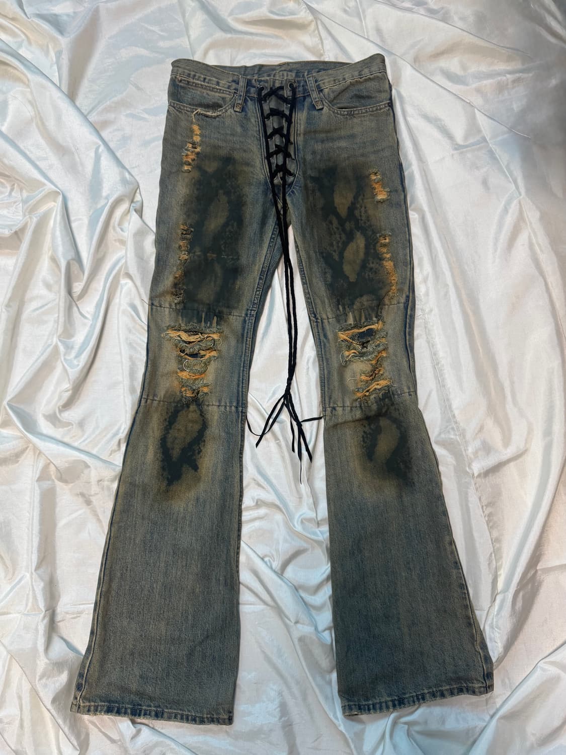 Ifsixwasnine mudmax lace-up flare denim  상품이미지1