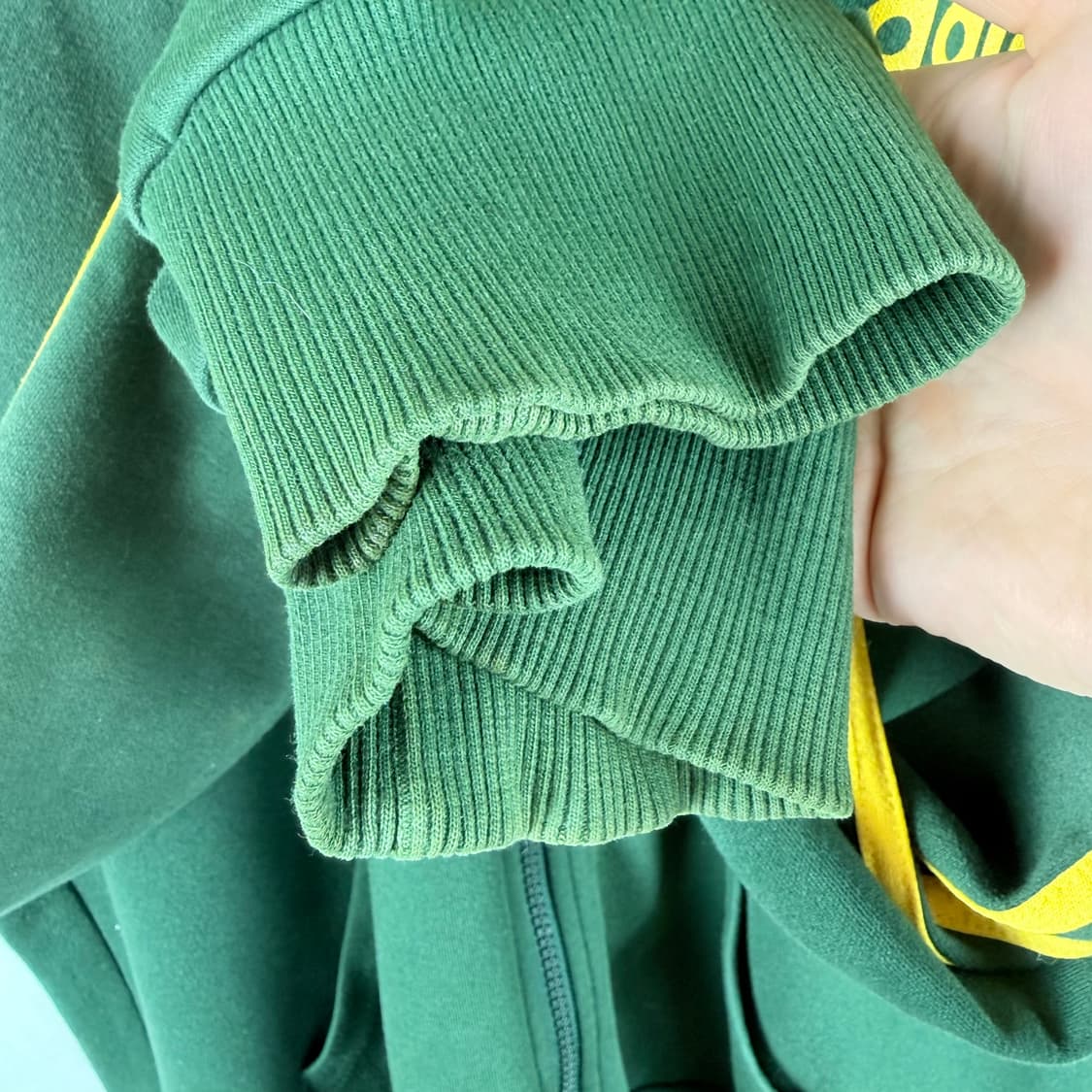 (F) 아디다스 데상트 올드스쿨 빅로고 후드집업 그린/옐로우 상품이미지5