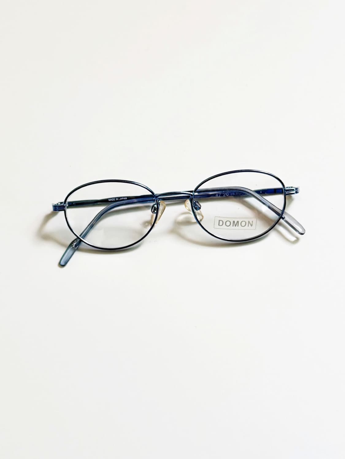 90s DOMON 블루 슬림 오벌 메탈 프레임 빈티지 안경 상품이미지1