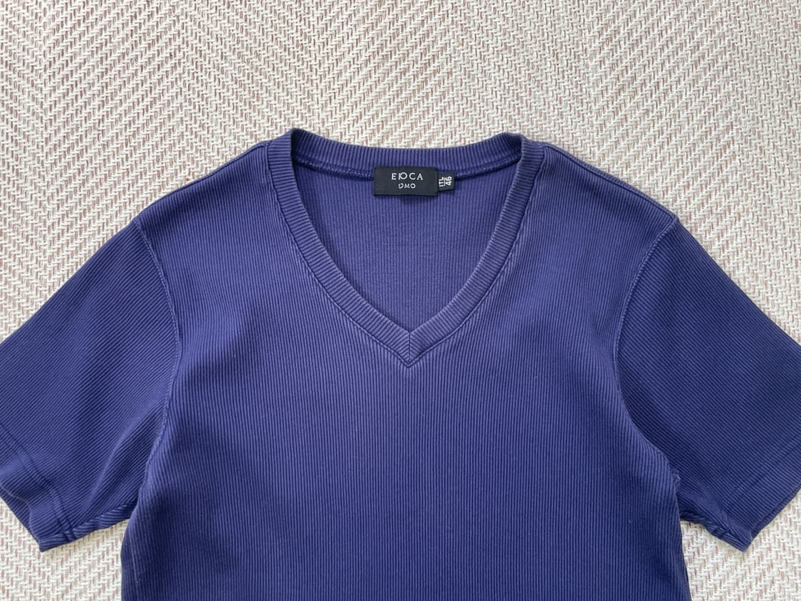 빈티지 epoca uomo 이태리 네이비 코튼 반팔티  상품이미지3