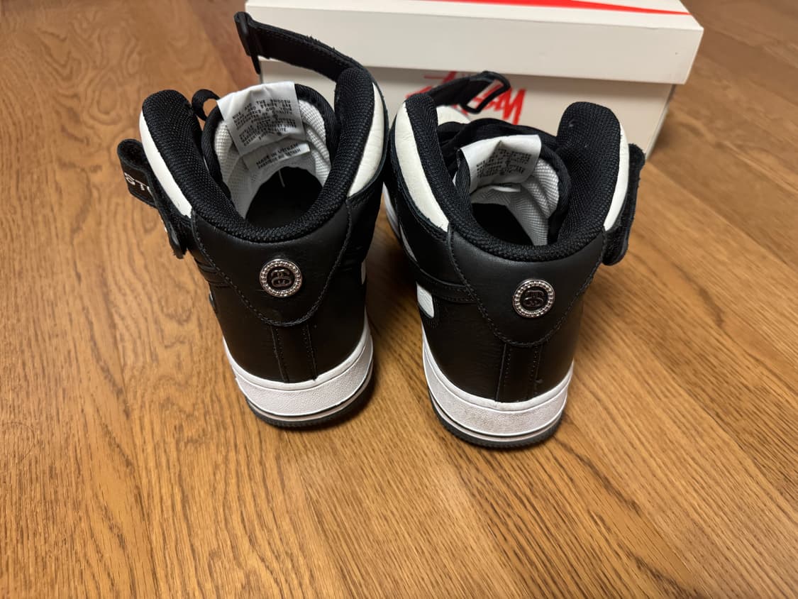 나이키 x 스투시 에어포스1 미드 블랙/라이트본 275mm 상품이미지4