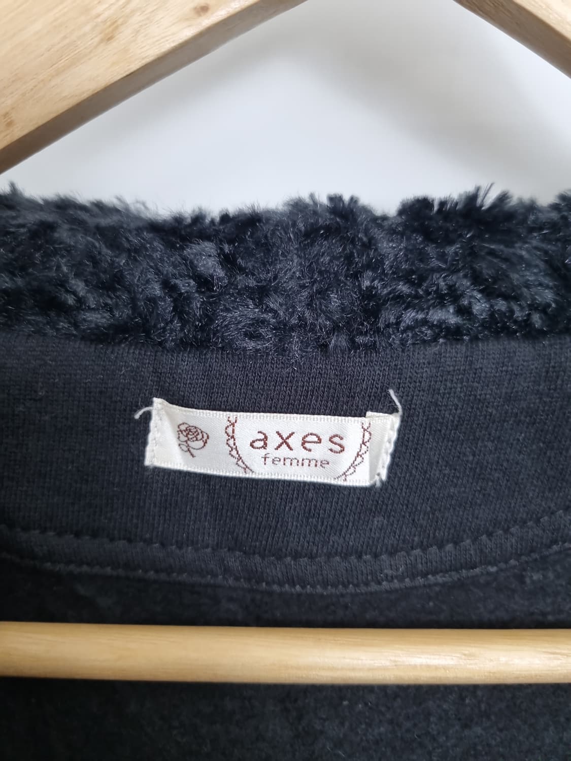엑시즈팜 블랙 퍼카라 후드 롱가디건 코트  상품이미지5