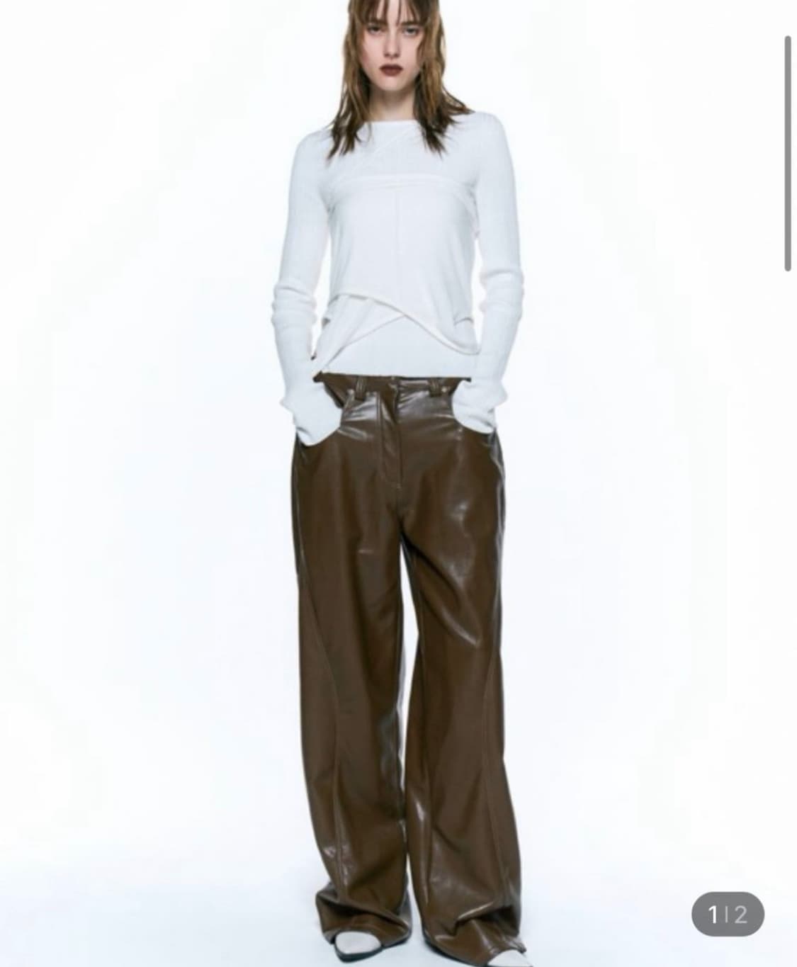 인사일런스우먼 가죽 레더 팬츠 바지 상품이미지1