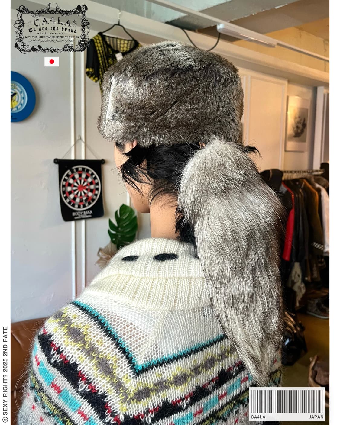 CA4LA Archive Real Fox Fur Sharp-Car Hat 상품이미지1