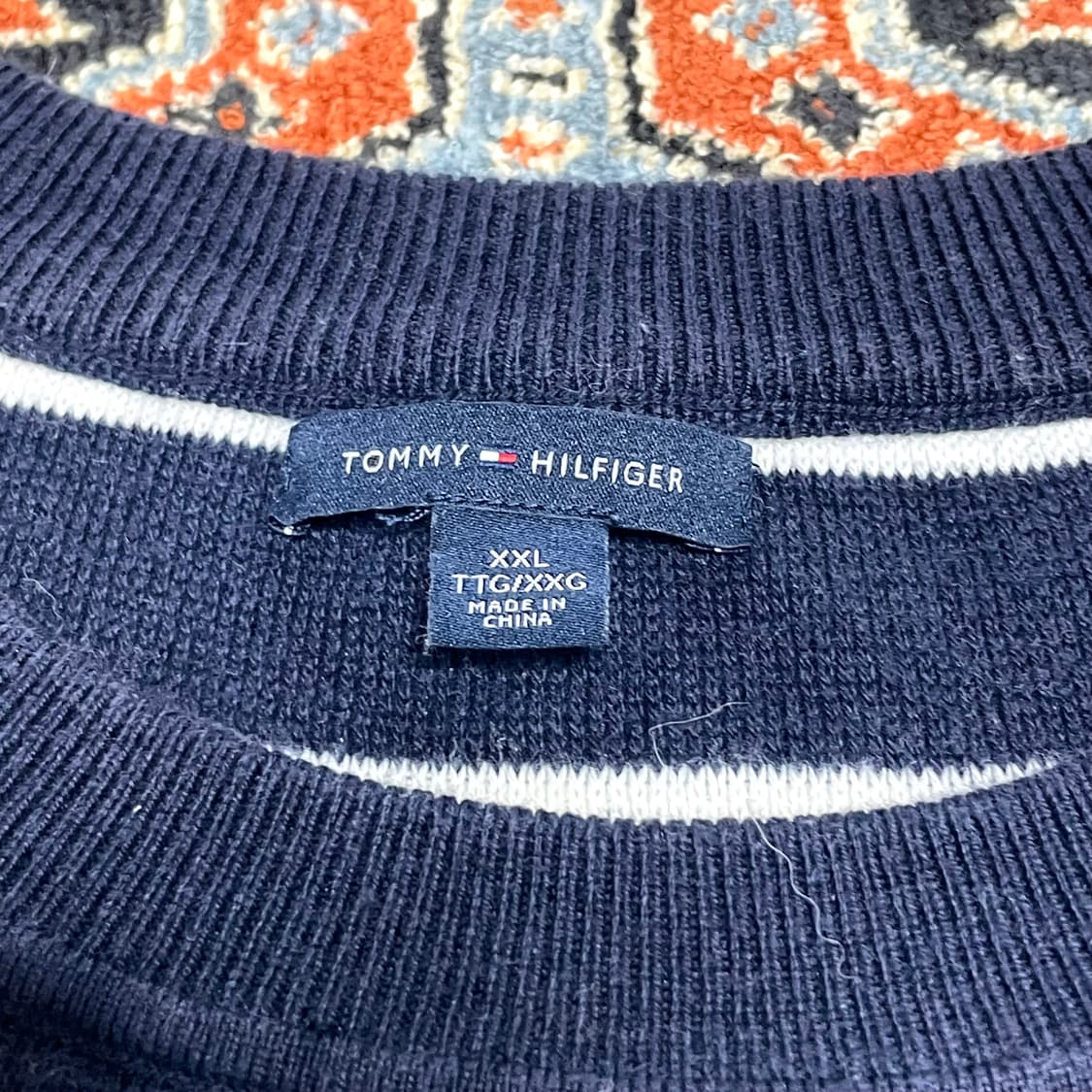 타미힐피거 네이비 단가라 니트 여성2XL 상품이미지6