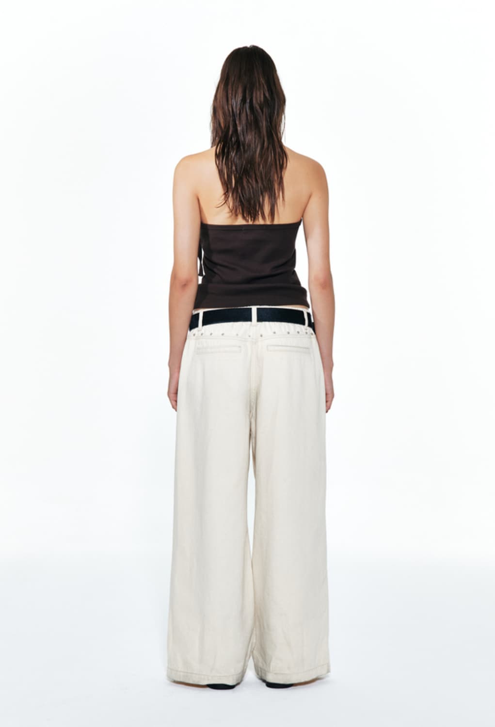 (미개봉) 다이닛 코튼 팬츠 STUD WIDE PANTS IN ECRU 상품이미지4