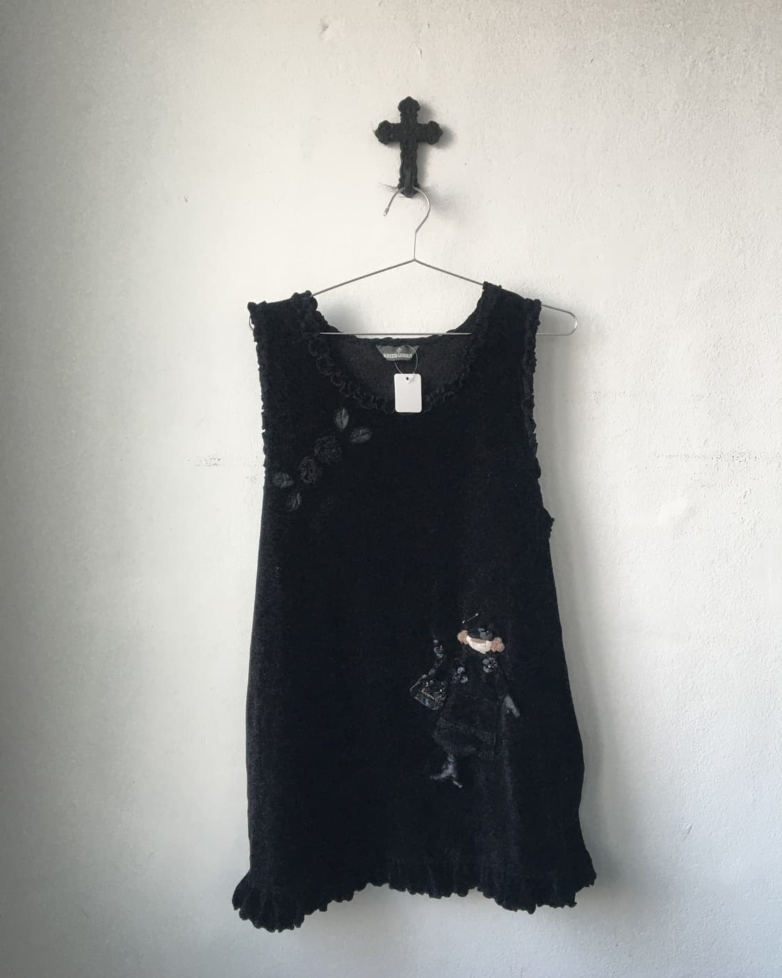 Corsage point corduroy sleeveless onepie 상품이미지1