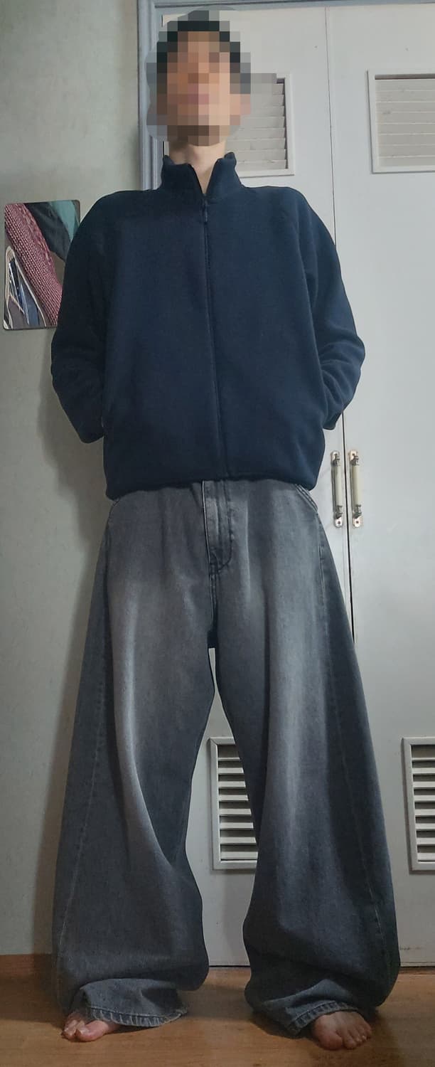 [4] 해칭룸 와이드 커브진 워시드 블랙 상품이미지7