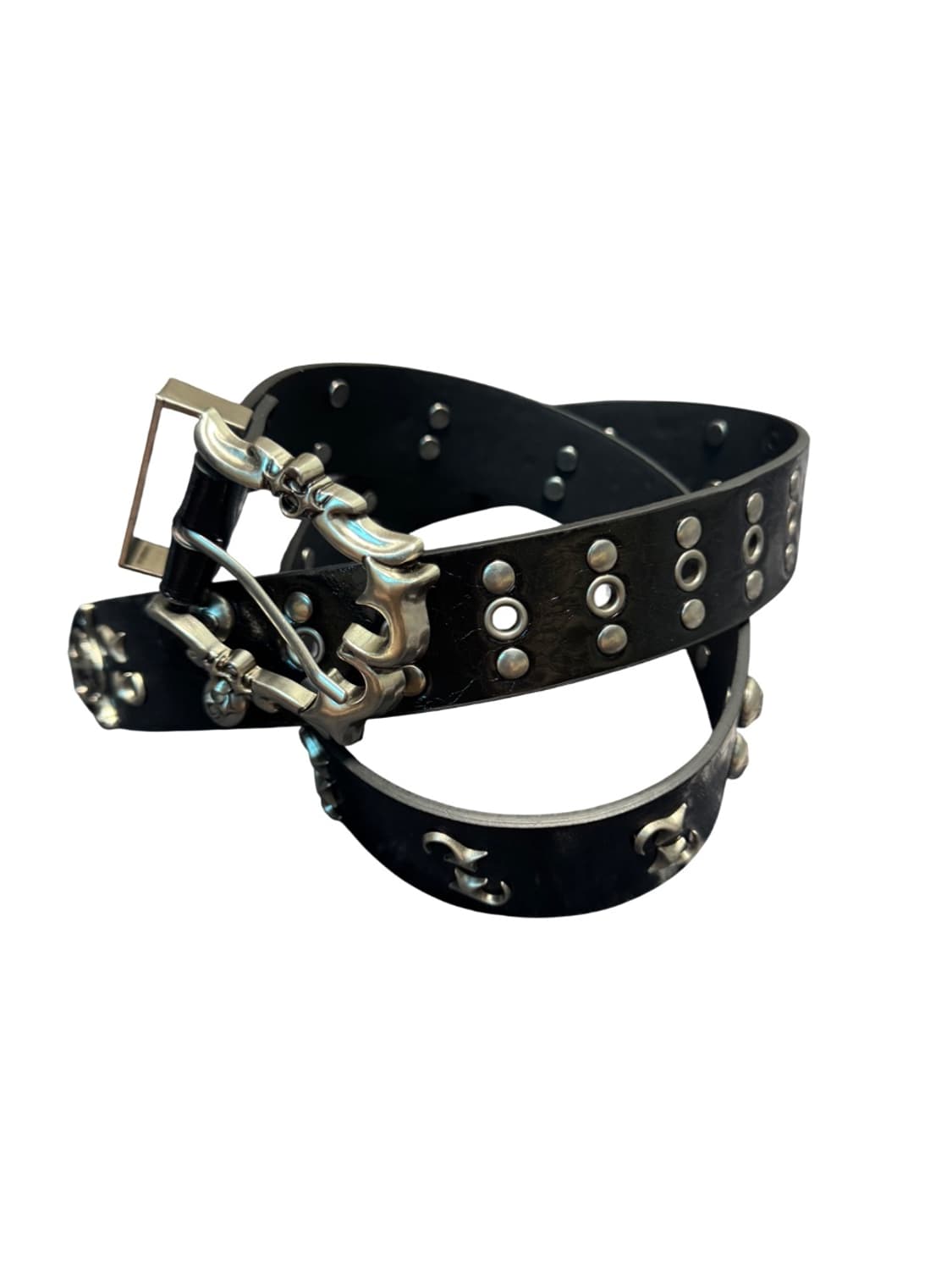 Dark Metal Stud Leather Belt 상품이미지2