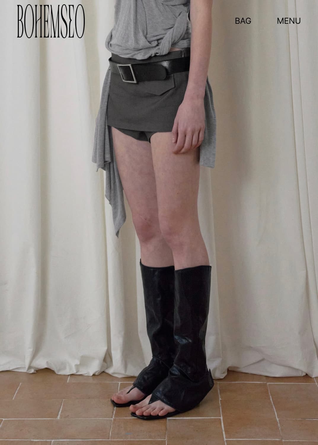 보헤미안서울 26ss 오블리크 스커트 팬츠-새상품 상품이미지3