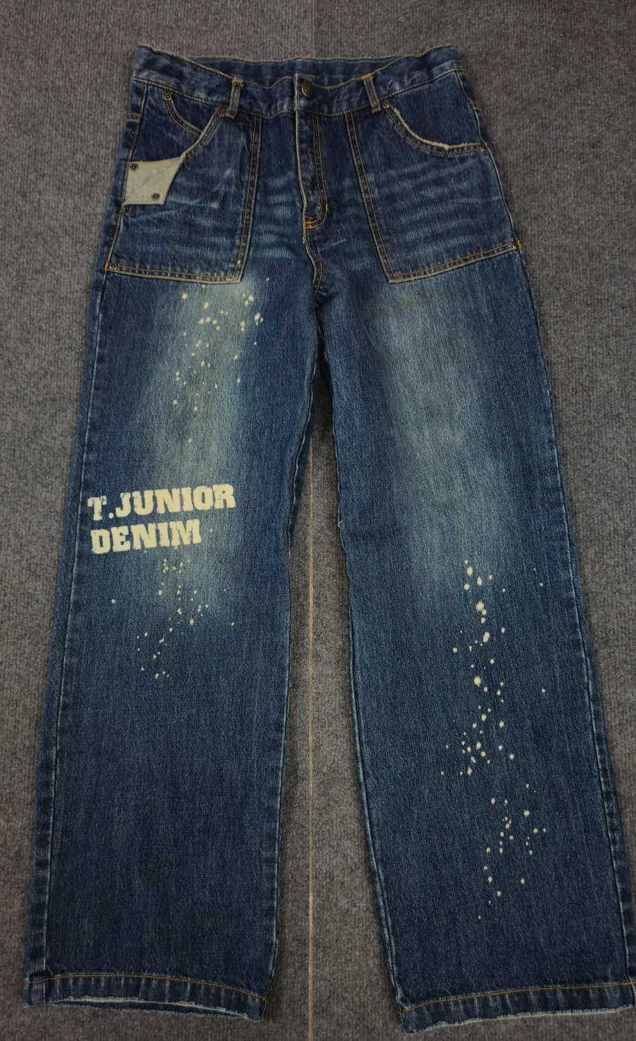 트윈보이즈 스타일 빈티지 워싱 페인팅 데님 팬츠 급처 상품이미지1