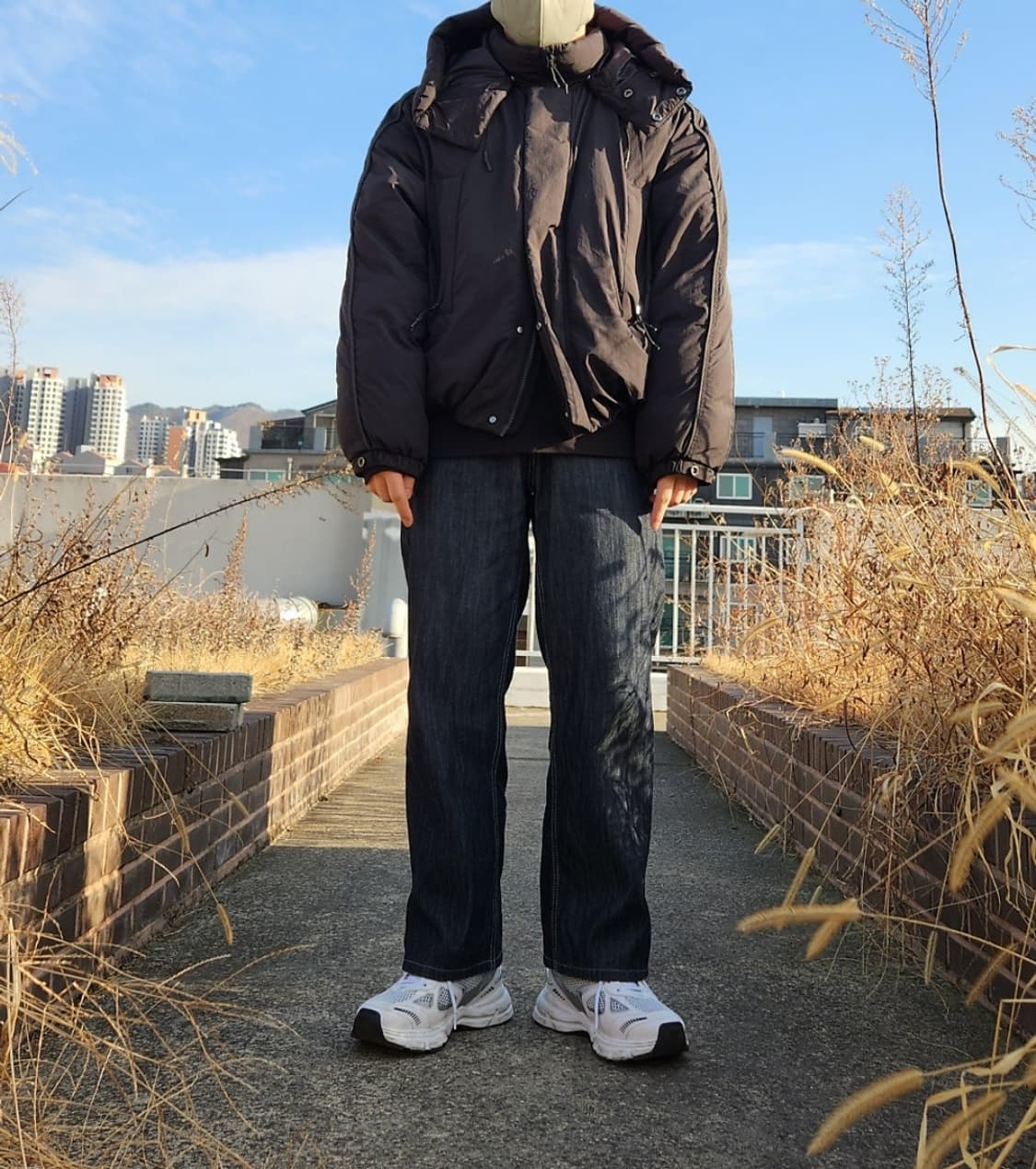 언어펙티드 / 블랙 듀벳 리플렉티브 구스다운 패딩 / L(105) 상품이미지6