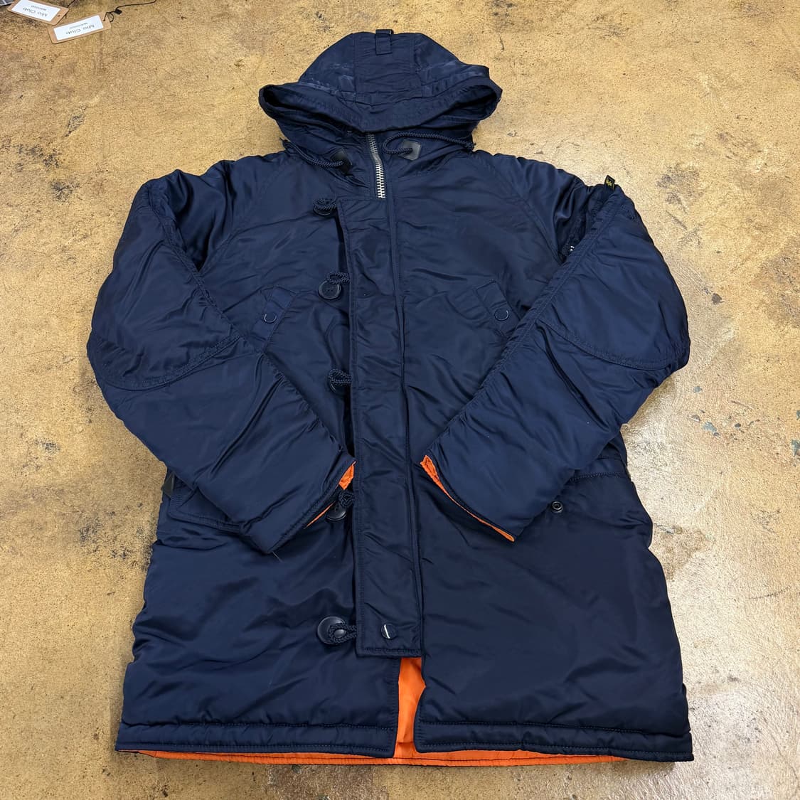 [정품/XS] 알파인더스트리 후드 패딩 네이비 b19 상품이미지2