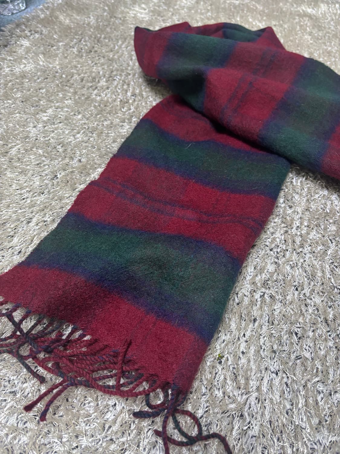 스코틀랜드제 체크 캐시미어 목도리 상품이미지5