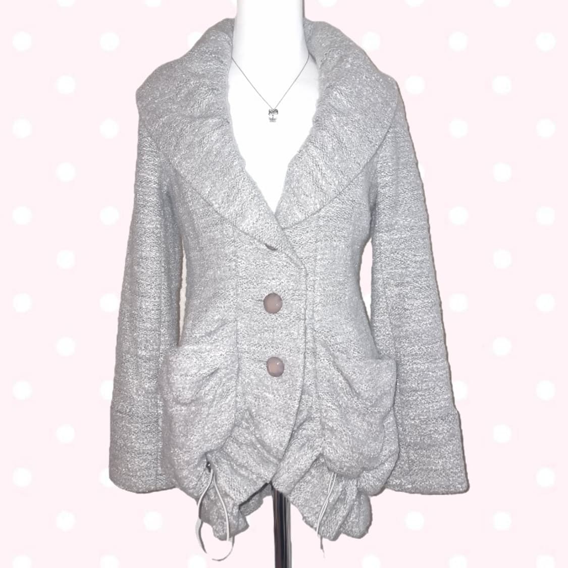 모리걸 빈티지 러블리 벌룬 코트 숄 카라 상품이미지1