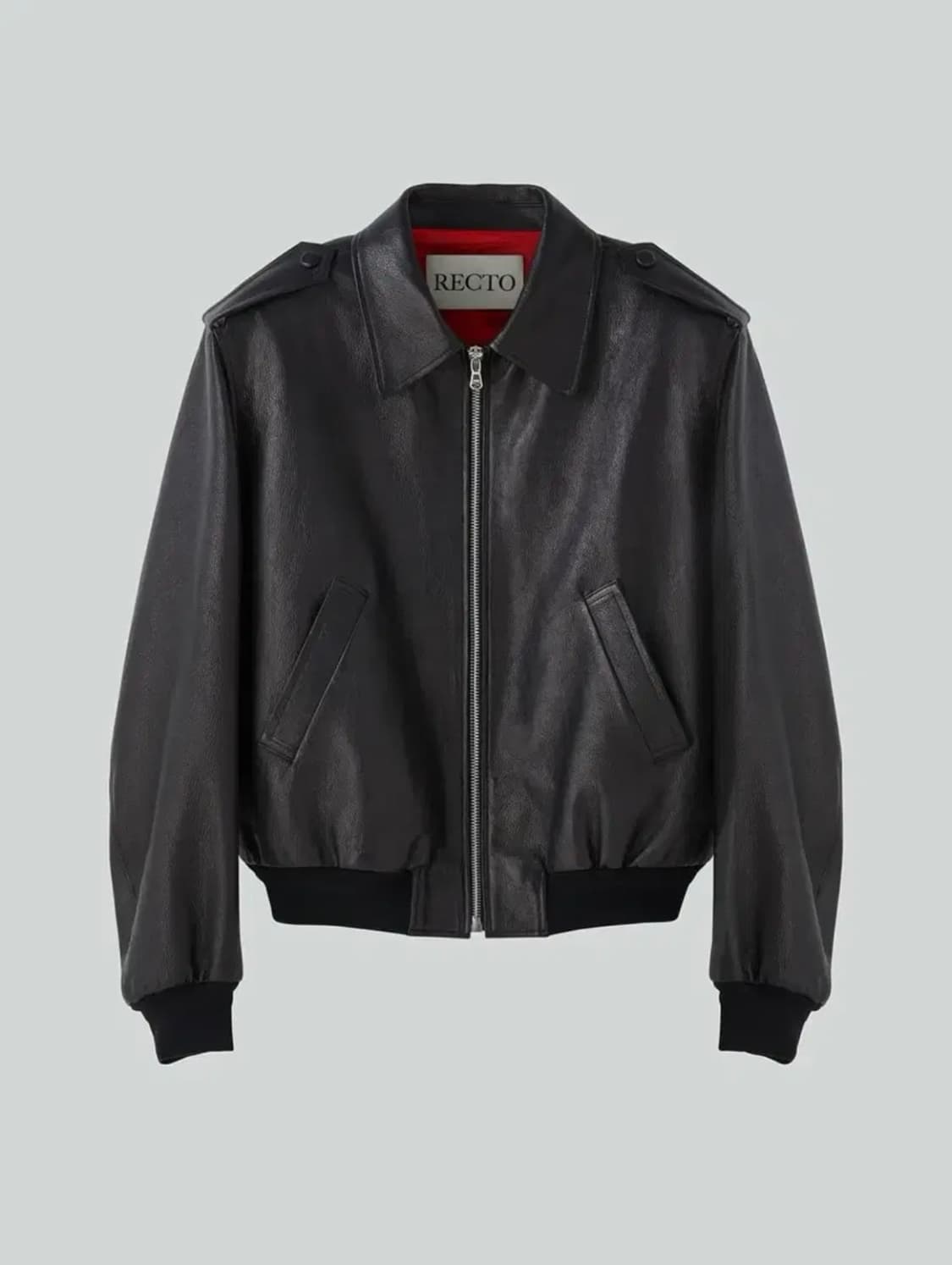 [M] 렉토 벤 에폴렛 고트 레더 가죽 점퍼 자켓 상품이미지5