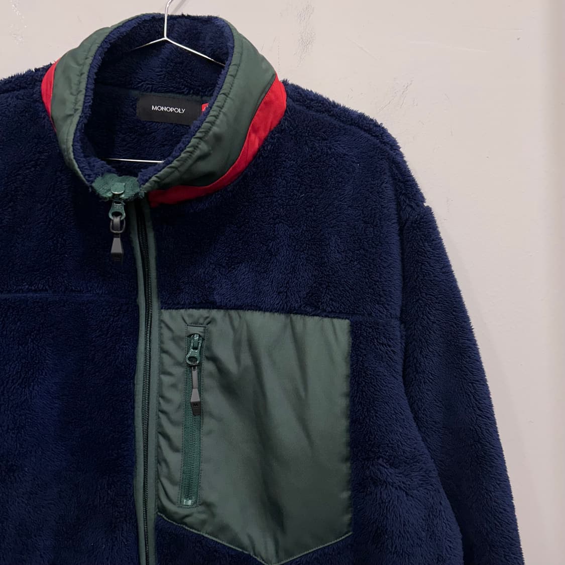 모노폴리 체스트포켓 배색 모헤어 플리스 상품이미지1