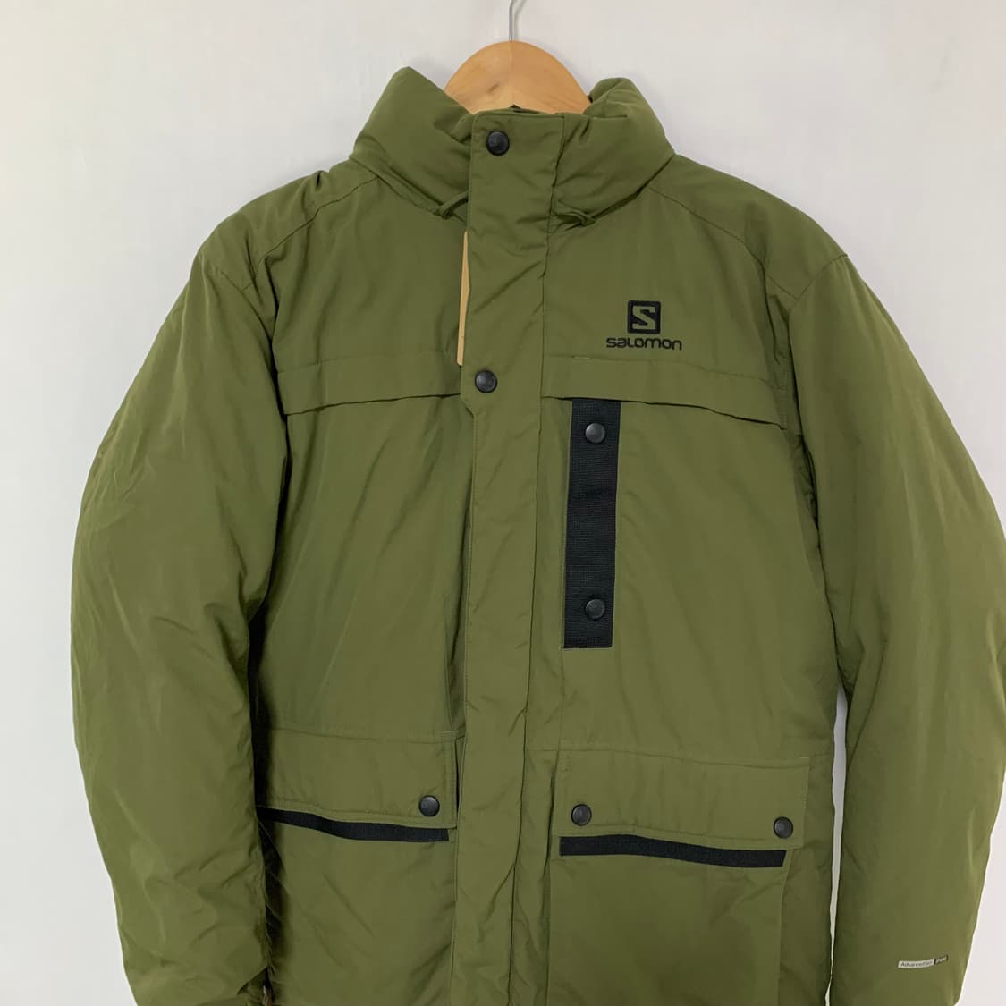 살로몬 퍼 후드 패딩 점퍼 카키 00s 2010 y2k 빈티지 상품이미지3
