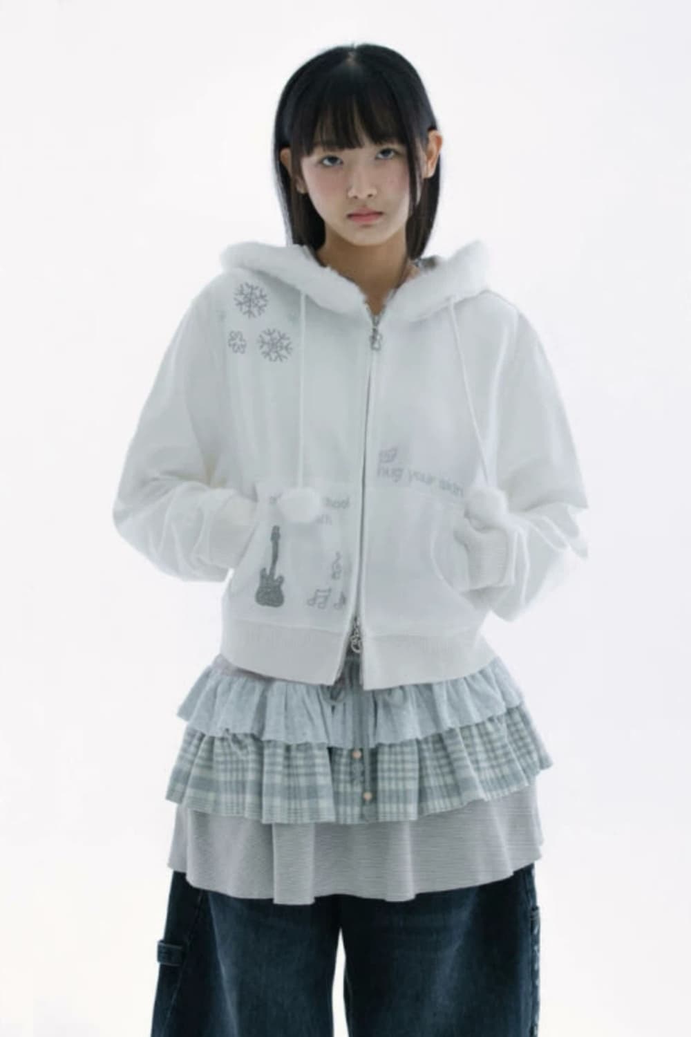 허그유어스킨 핫픽스 퍼 후드집업 상품이미지3