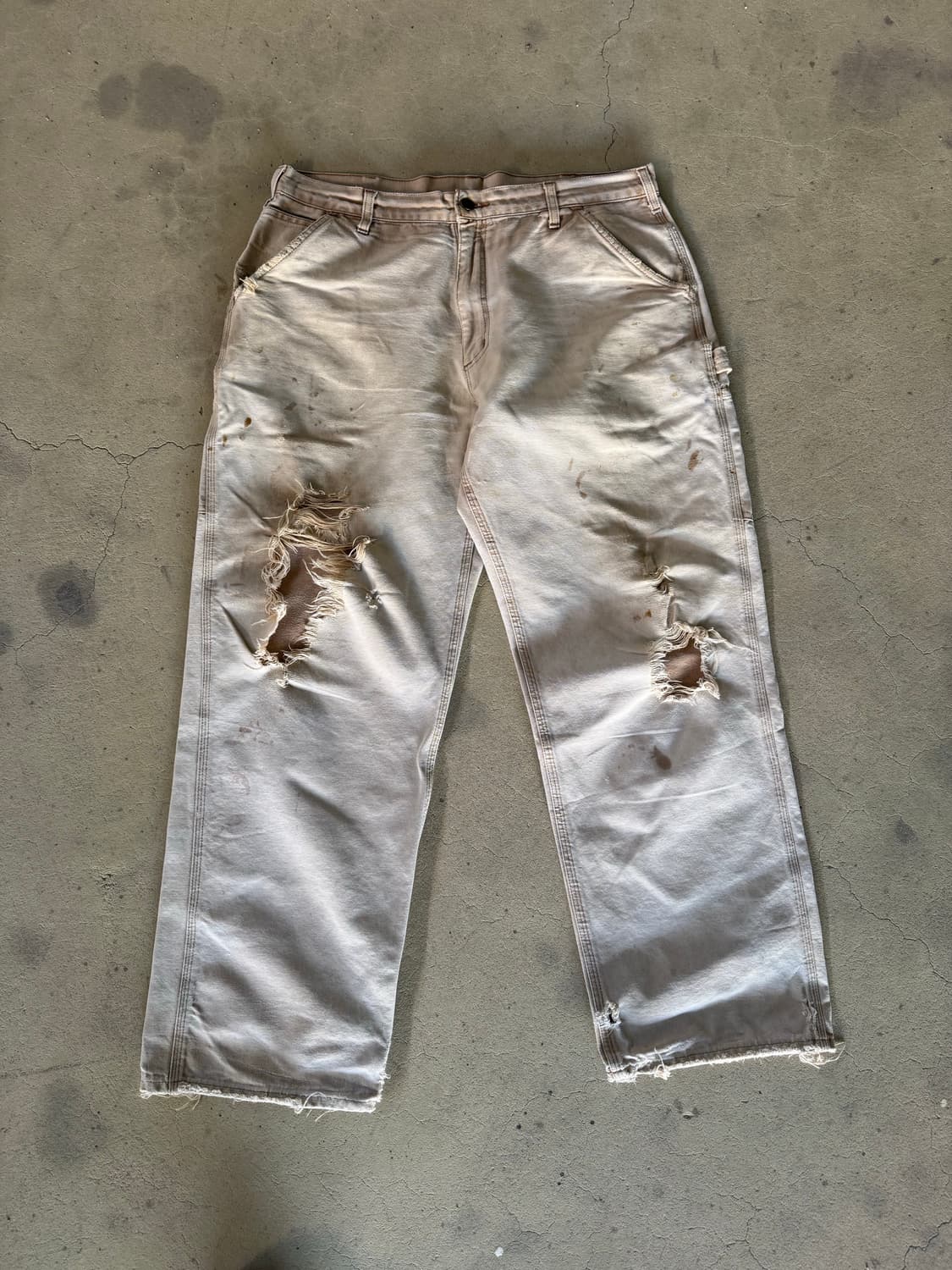 175$ 빈티지 칼하트 디스트레스드 카펜터 브라운 36 상품이미지1