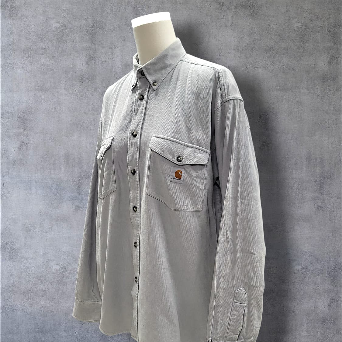[M] 칼하트 그레이 코듀로이 투포켓 긴팔셔츠 상품이미지3