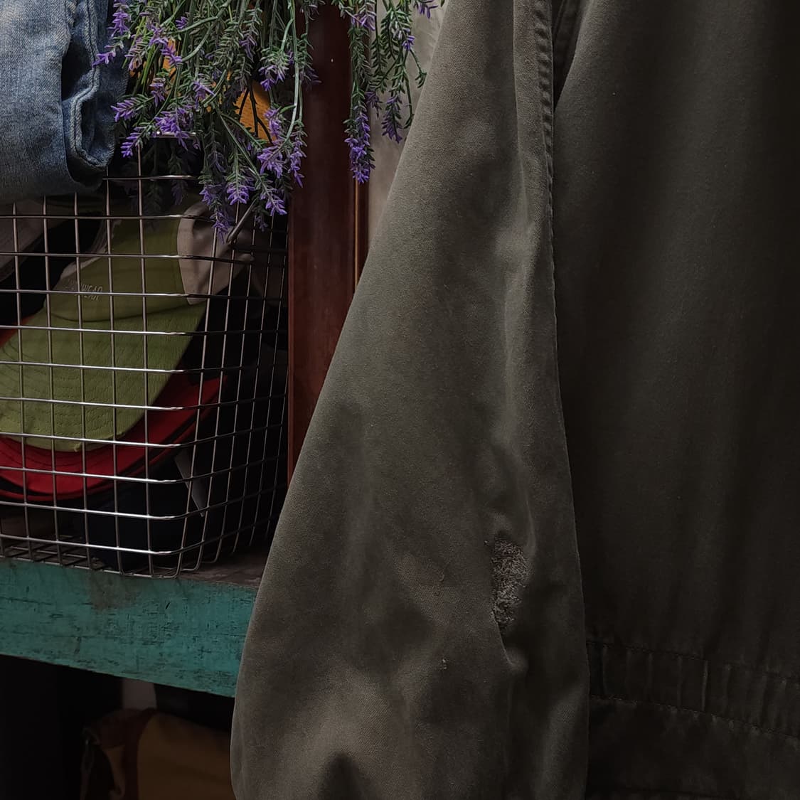 빈티지 프랑스군 m64 밀리터리 모즈파카 올리브 그린 페이딩 92C 상품이미지6