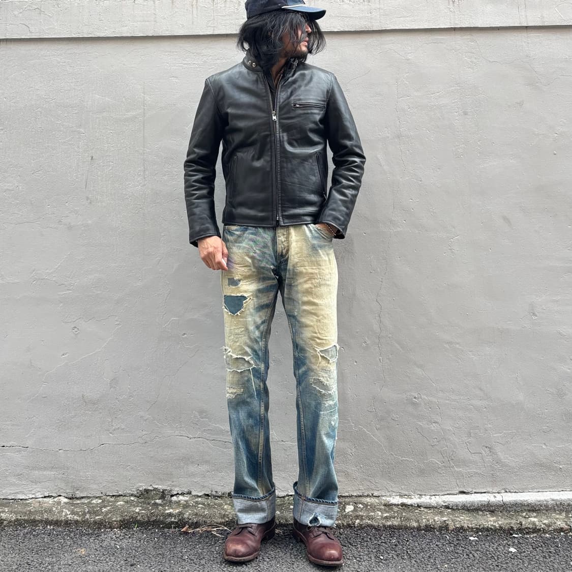 Horn 싱글 라이더 가죽 자켓 상품이미지9