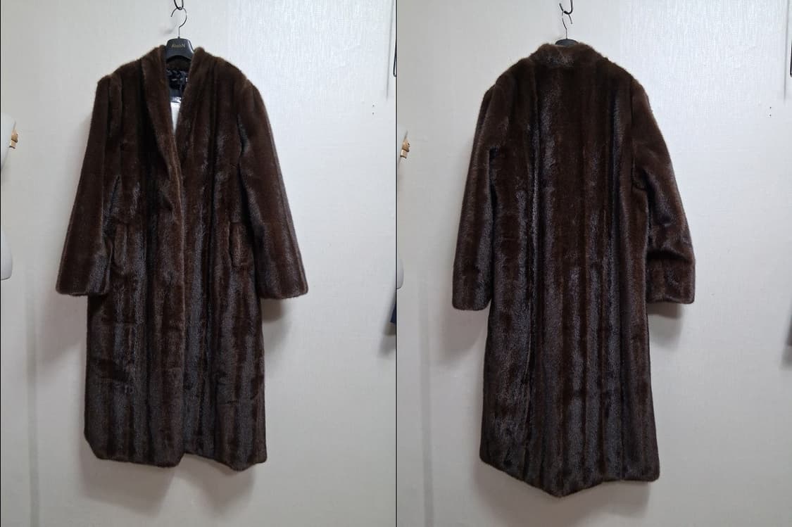 친환경 휘메일 모조밍크롱코트 새로운트랜드 브이넥밍크롱 카라제이121CM길 상품이미지3