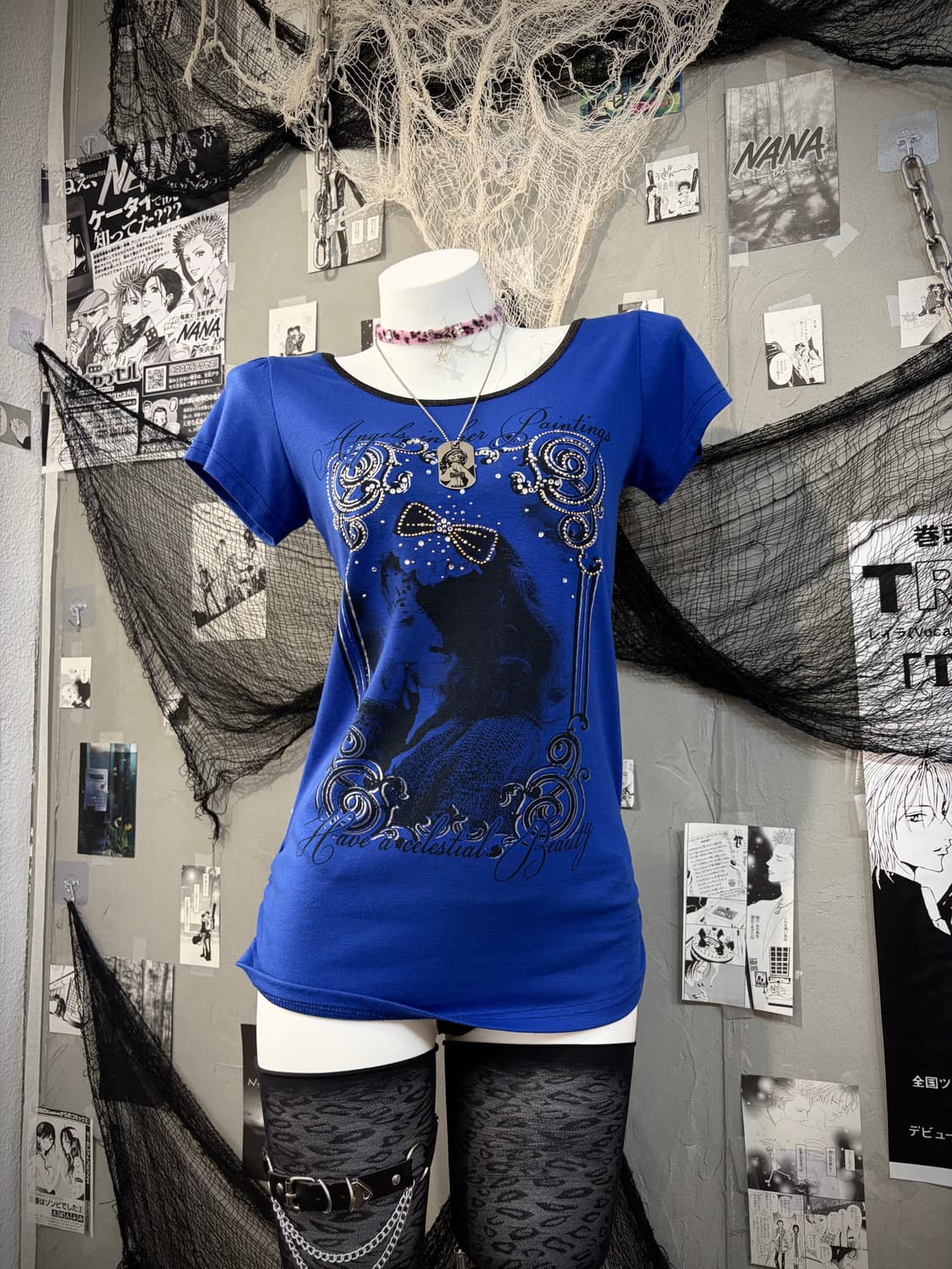 00's Glam cubic Cross back strap sleeve 상품이미지4