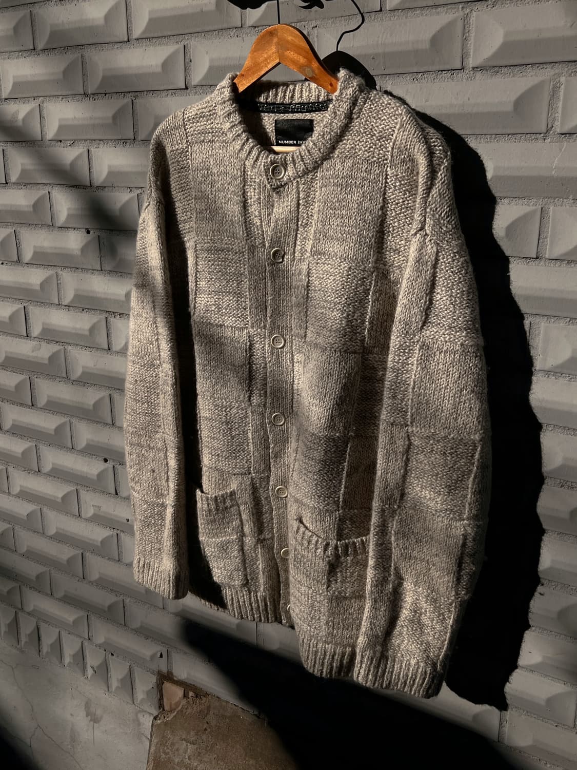 Number (N)ine Wool Plaid Knit Cardigan 상품이미지1