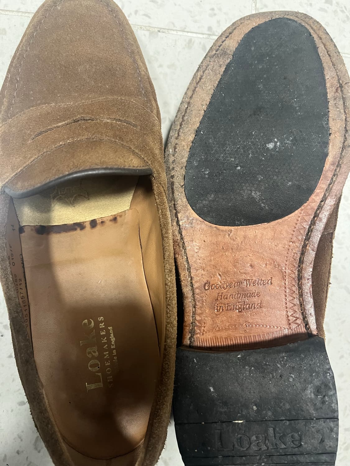 loake eton brown suede 8size(270cm)  상품이미지5