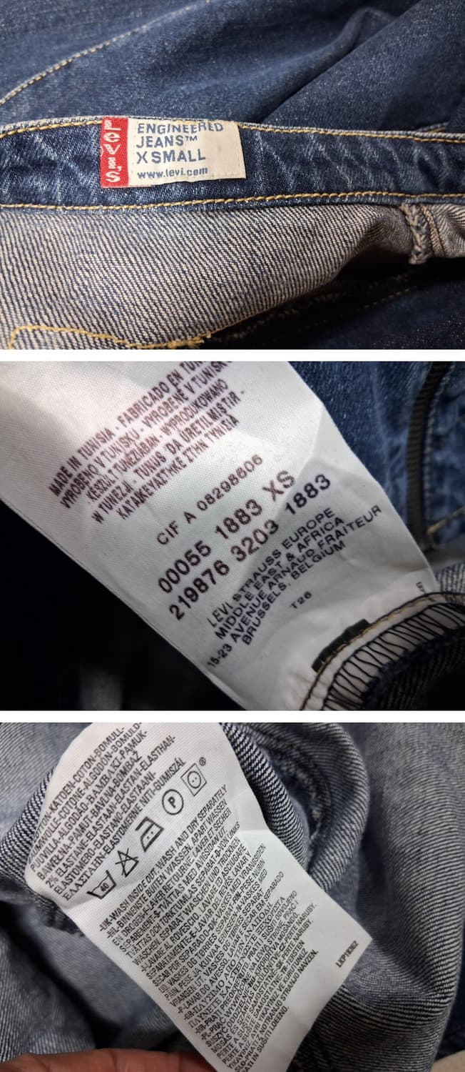 리바이스청원피스 엔지니어드 데님 청원피 Xs 무릎한참아래 기장 비대칭 
 상품이미지10