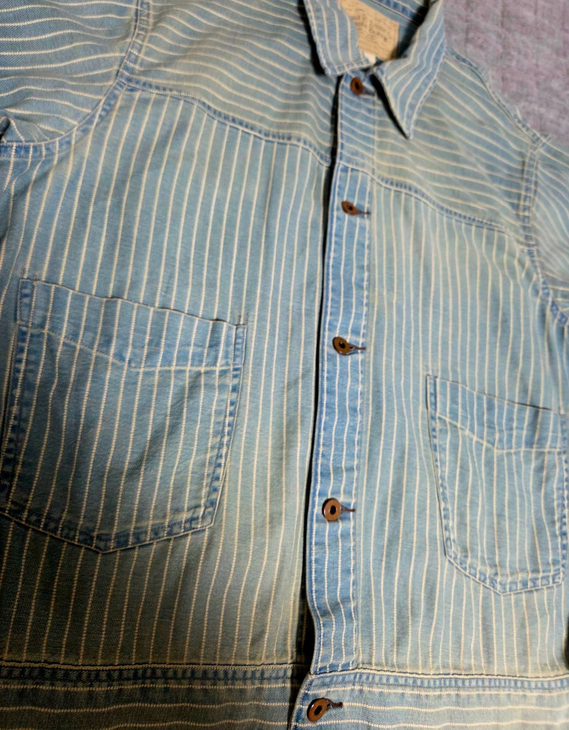 XL,105) rrl 인디고 스트라이프 데님자켓(허친스 엔지니어 자켓) 상품이미지3