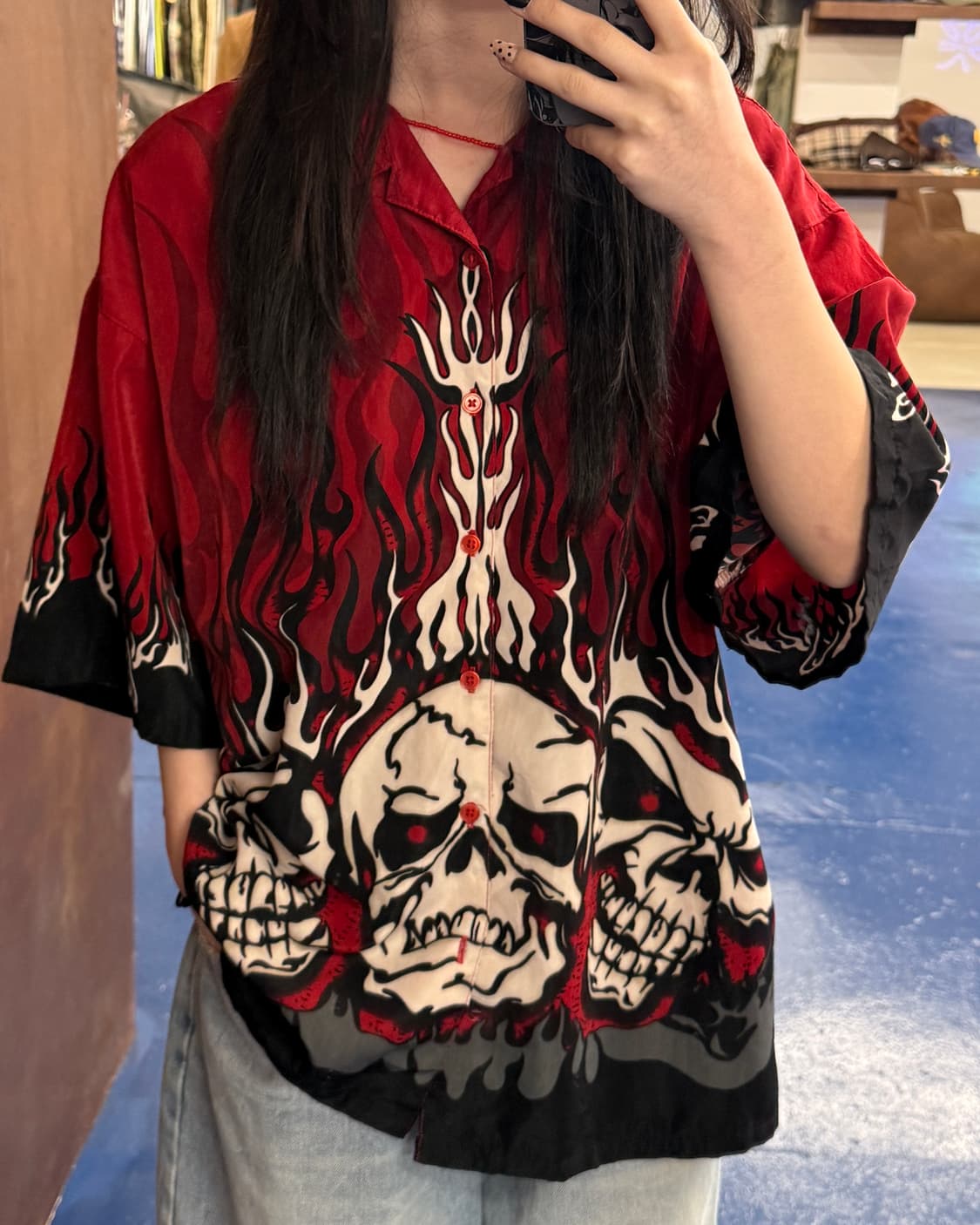 SnV 스티브앤베리 스컬헤드 반팔셔츠 상품이미지1