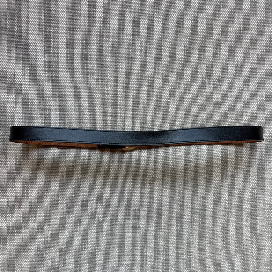 (35-36) ITALY 블랙 레더 다이캐스팅 메탈 버클 벨트 상품이미지4